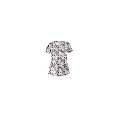 UA Mod Mix White Asymmetrical Scrub Top