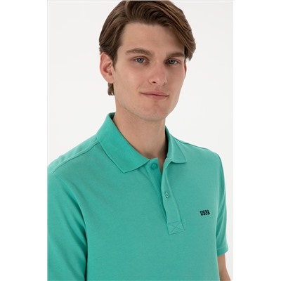 Erkek Polo Yaka Mint Basic Tişört