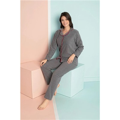 Sude HOMEWEAR Sude Kadın Benekli Polar Pijama Takımı P-801-108