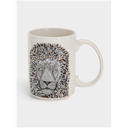 Кружка, 500 мл, фарфор N, белая, Лев, Wild
