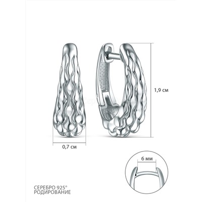 Серьги из серебра родированные С5222р