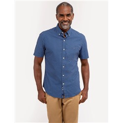 DIAMOND PRINT SHORT SLEEVE SHIRT WITH POCKET