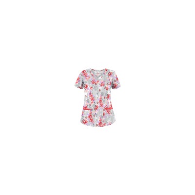 UA Floral Zen Pewter Print Scrub Top