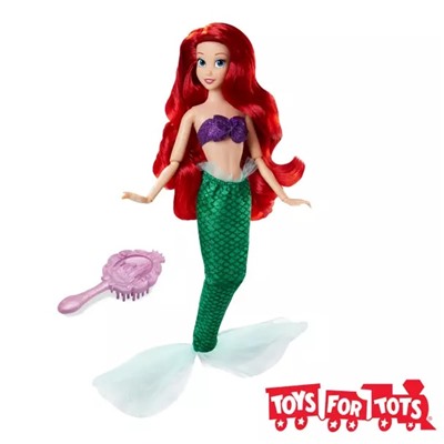 Disney Store  Ultimate Toy Drive Limited Time Offer Ariel Classic Doll – The Little Mermaid – 11 1/2'' – Toys for Tots Donation Item
