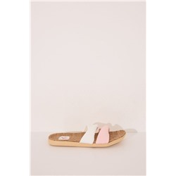 Zapatillas abiertas raffia nudos