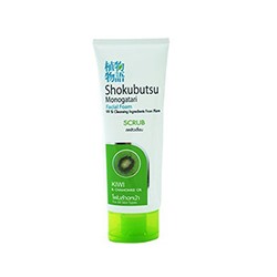 Пенка-скраб для умывания Shokubutsu Monogatari с киви и ромашкой от Lion 100 гр / Lion Shokubutsu Monogatari Facial foam scrub kiwi chamomile 100g