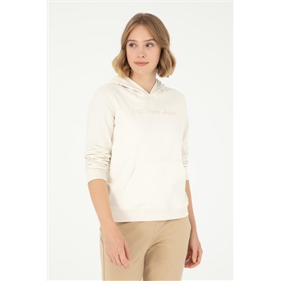 Kadın Krem Kapüşonlu Sweatshirt