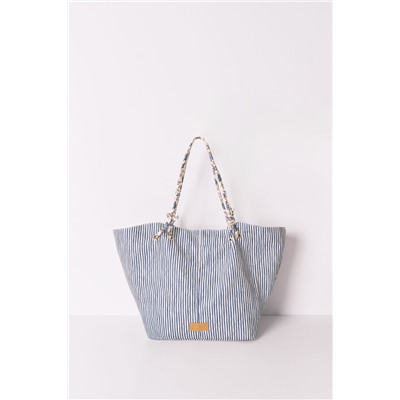 Bolso shopper canvas rayas