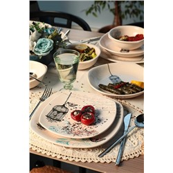Keramika Retro Yemek Takımı 24 Parça 6 Kişilik TY001024F030A5191000AT2400-1