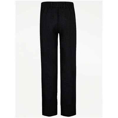 Boys Charcoal Plus Fit Half Elastic School Trouser 2 Pack