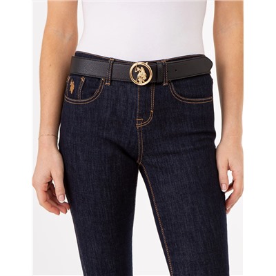 LADIES 38MM MEDALLION LOGO BELT