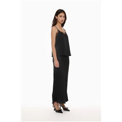 Satin midi skirt
