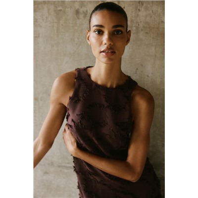 TEXTURED FABRIC MINI DRESS