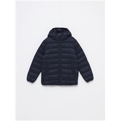 LIGHTWEIGHT HOODED PUFFER JACKET