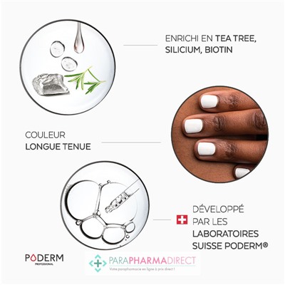 Poderm Vernis Tea Tree Color Care Blanc n°503 8ml