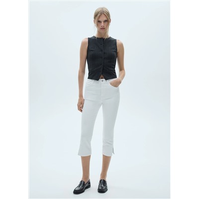 Jeans capri abertura lateral