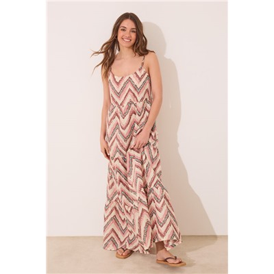 Vestido midi algodón estampado
