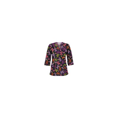 UA Blissful Butterflies Black 3/4 Sleeve Scrub Top