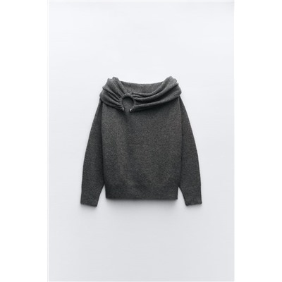 DRAPED KNIT SWEATER
