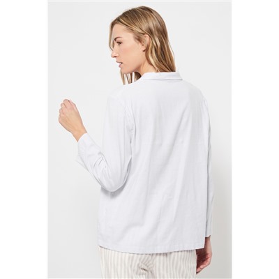 Camisa Celeste y blanco