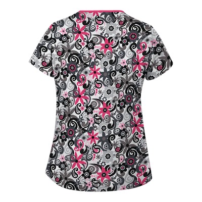 UA Floral A Gogo White Scrub Top