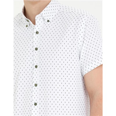 Haki Slim Fit Kısa Kollu Gömlek