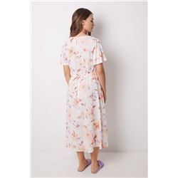 Vestido midi viscosa print flores
