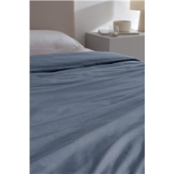Manon King Size %100 Pamuk Ranforce Düz Nevresim - Koyu Mavi