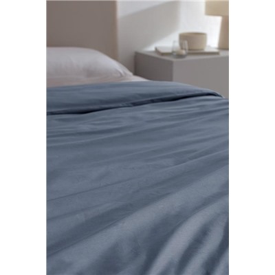 Manon King Size %100 Pamuk Ranforce Düz Nevresim - Koyu Mavi