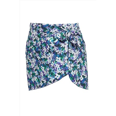 Çok Renkli Çiçek Desenli Pareolu 2'li Set Büyük Beden Bikini Altı TBBSS25CR00003