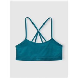 HAPPY NATION FOR TWEENS SEAMLESS SCOOP NECK RACERBACK SPORTS BRA