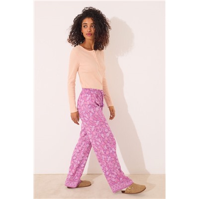 Pantalón largo viscosa estampado boho floral