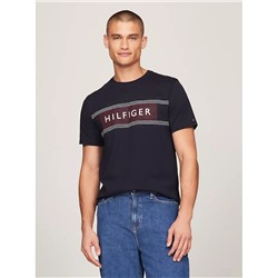 TOMMY HILFIGER HILFIGER STRIPE FLAG LOGO T-SHIRT