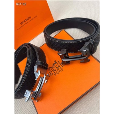 Мужские ремни Hermes Высокое качество!  Цвет пряжки матовый, серебряный Оригинальная упаковка Размеры: 115