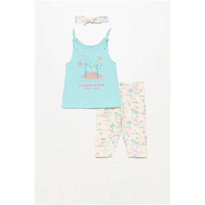 Set camiseta, legging ciclista y diadema