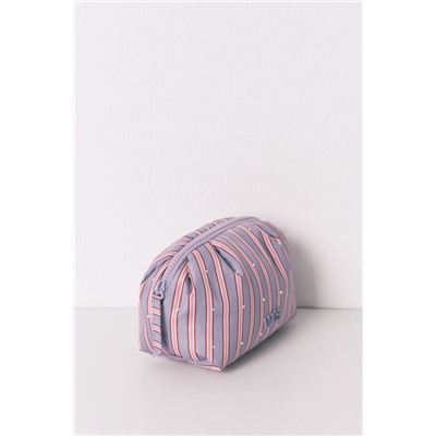 Neceser pequeño acolchado rayas strass