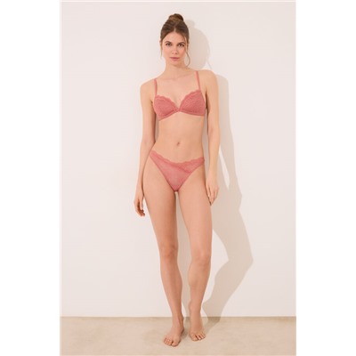 Tanga encaje cebra rosa
