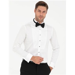 Beyaz Ex. Slim Fit Smokin Gömlek