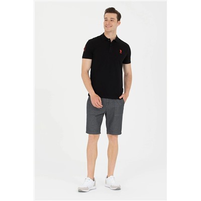 Erkek Siyah Basic Polo Yaka Tişört