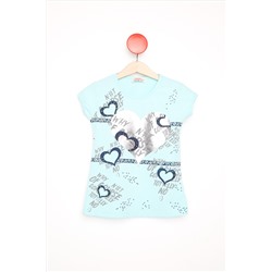 Çocuk Baskılı Mint Tshirt