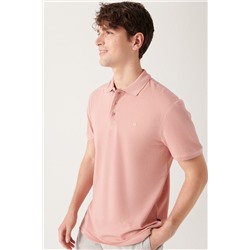 Gül Kurusu %100 Pamuk Serin Tutan Polo Yaka T-Shirt