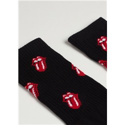 Kurze Herren-Sportsocken mit Rock-Band-Print