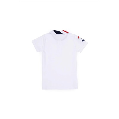 Erkek Çocuk Beyaz Basic Polo Yaka T-Shirt