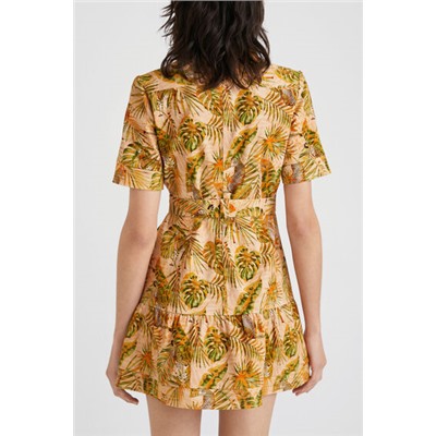 Vestido camisero tropical