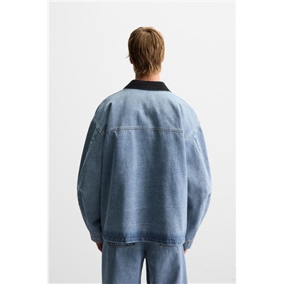 CAZADORA DENIM CUELLO COMBINADO