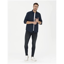 Lacivert Regular Fit Uzun Kollu Gömlek