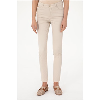 Kadın Taş Toothpick Fit Kanvas Pantolon