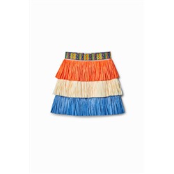 Falda mini flecos Stella Jean