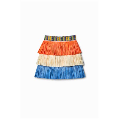 Falda mini flecos Stella Jean