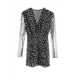 Vestido recto de seda Negro